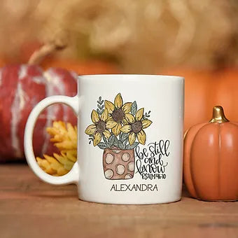 Personalized Psalm 46:10 Fall Coffee Mug
