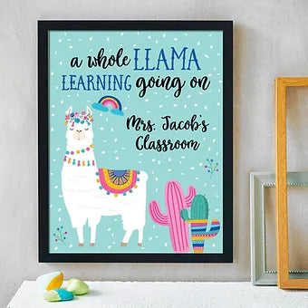 A Whole Llama Learning Personalized Teacher Classroom Print