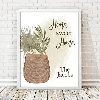 Personalized Home Sweet Home Basket Print