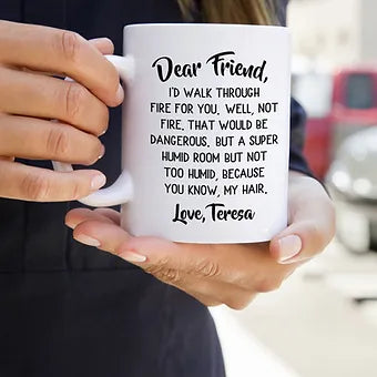 Personalized Funny Letter To Friend Mug