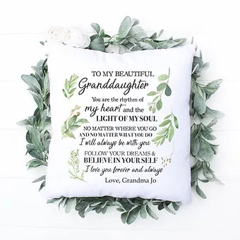 To My Granddaughter Personalized Eucalyptus Pillow