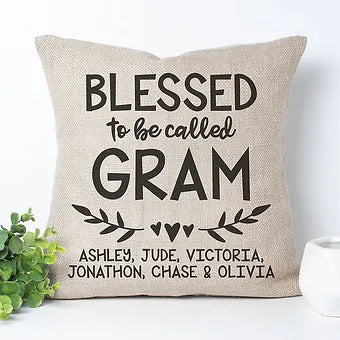 Personalized Blessed to be Called Gram Pillow