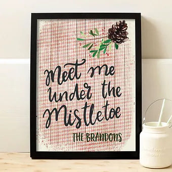 Personalized Meet Me Under The Mistletoe Print