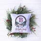 Personalized Monogram Wreath Christmas pillow
