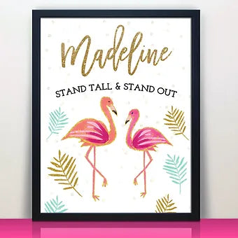 Personalized Motivational Flamingo Print