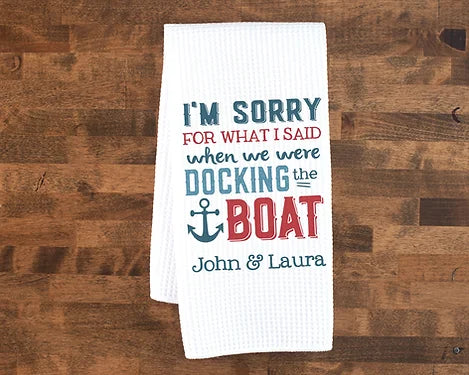 Personalized Docking the Boat Towel