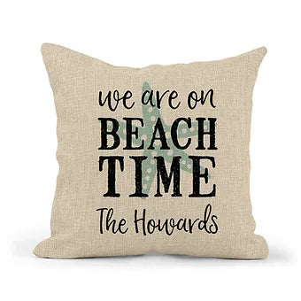 Personalized We Are on Beach Time Pillow