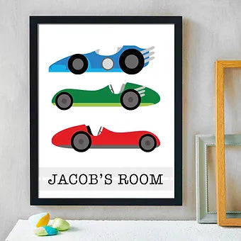 Personalized Race Car Print