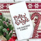 Personalized Merry and Bright Christmas Towel