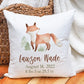 Personalized Fox Birth Announcement Pillow