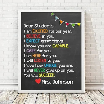 Dear Students Personalized Teacher Print