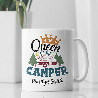 Personalized Queen Of The Camper Mug