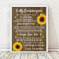 To My Granddaughter Personalized Print