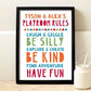 Personalized Multicolor Playroom Rules Print