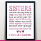 Pink Sisters Best Friends Forever Print