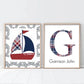 Personalized Plaid Monogram Set of Two Prints