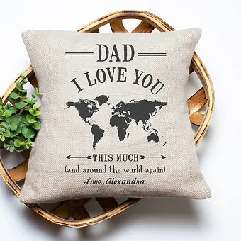 Personalized Dad Map Pillow