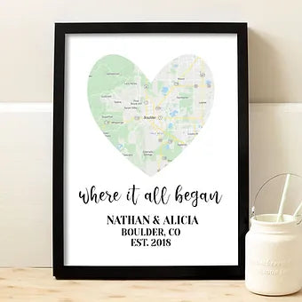 Where It All Began Personalized Map Print