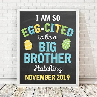 Easter Big Brother Pregnancy Announcement Personalized Print