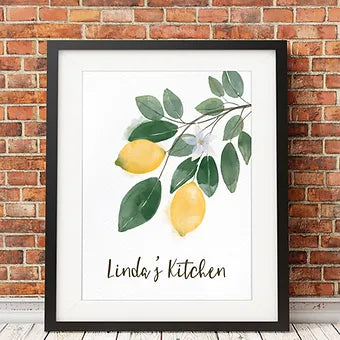 Personalized Lemon Kitchen Print