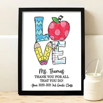 Personalized Love Sketch Classroom Print