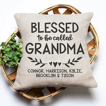 Personalized Blessed to be Called Grandma Pillow