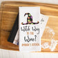 Witch Wine Polka Dot Personalized Halloween Towel