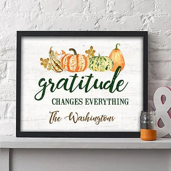 Personalized Gratitude Changes Everything Fall Print