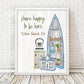 Personalized Shore Happy To Be Here Beach Print