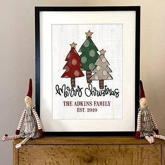 Personalized Polka Dot Christmas Tree Print