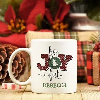 Personalized Be Joyful Christmas Mug