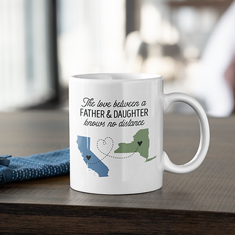 Personalized Father & Daughter Two State Mug