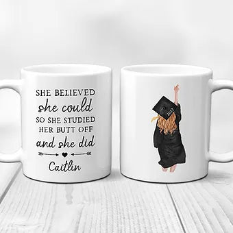 Personalized She Believed She Could So She Studied Graduation Mug