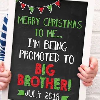 Christmas Big Brother Pregnancy Announcement Personalized Print
