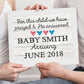 For This Child We Have Prayed Pregnancy Announcement Personalized Print