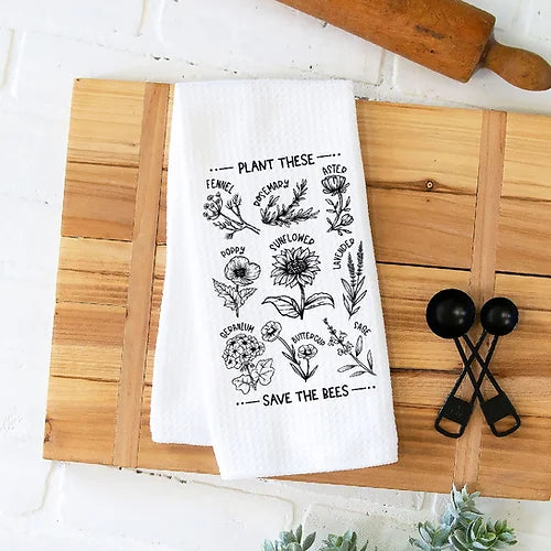 Plant these Save the Bees Personalized Kitchen Towel