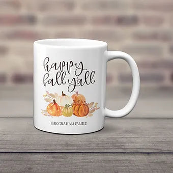 Personalized Happy Fall Y'all Mug