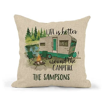 Personalized Life Is Better Around the Campfire Pillow