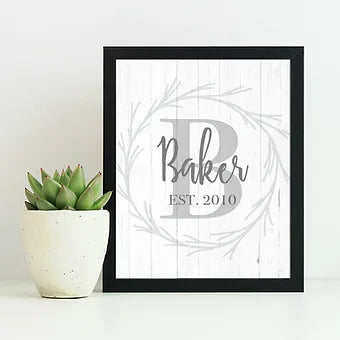 Personalized Rustic Monogram Family Print