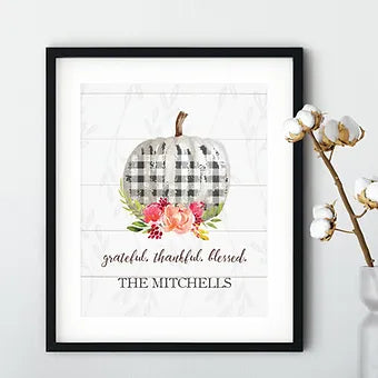 Plaid Pumpkin Personalized Fall Print