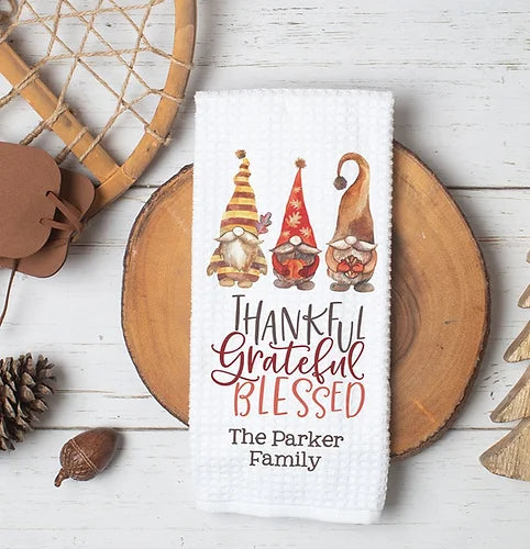 Personalized Gnome Thanksgiving Towel