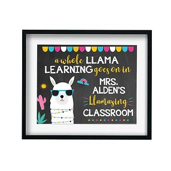 Personalized Llama Classroom Print