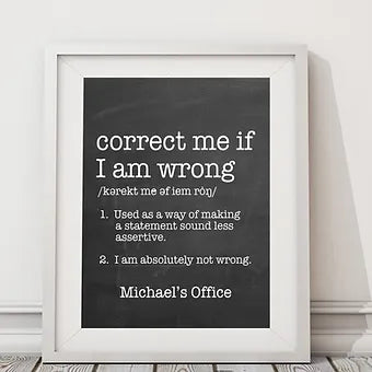 Personalized Correct Me if I am Wrong Definition Print