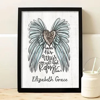 Personalized Under His Wings You Will Find Refuge Print