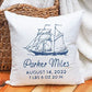 Personalized Sailboat Birth Announcement Pillow