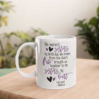 Sister By Heart Purple Personalized Mug