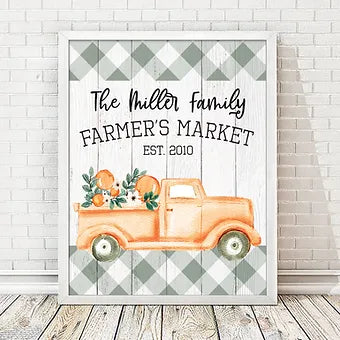 Personalized Farmer's Market Oranges Print