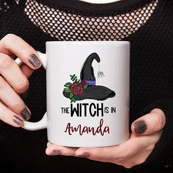 The Witch Is In Hat Personalized Halloween Mug