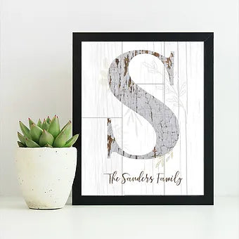 Personalized Rustic Monogram Print