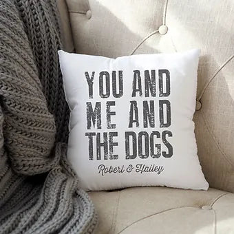 Personalized You Me And The Dogs Pillow